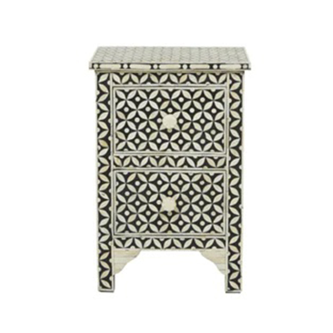 Personalized Bone Inlay Supreme Small Bedside Table Star Eye Design