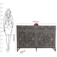 Handmade Customized Bone Inlay Floral Pattern Chest of 2 Drawer