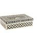 Personalized Bone Inlay Jewelry Box in Black Floral Design Trinket and Treasure Box Best Gift For Wife And Friends