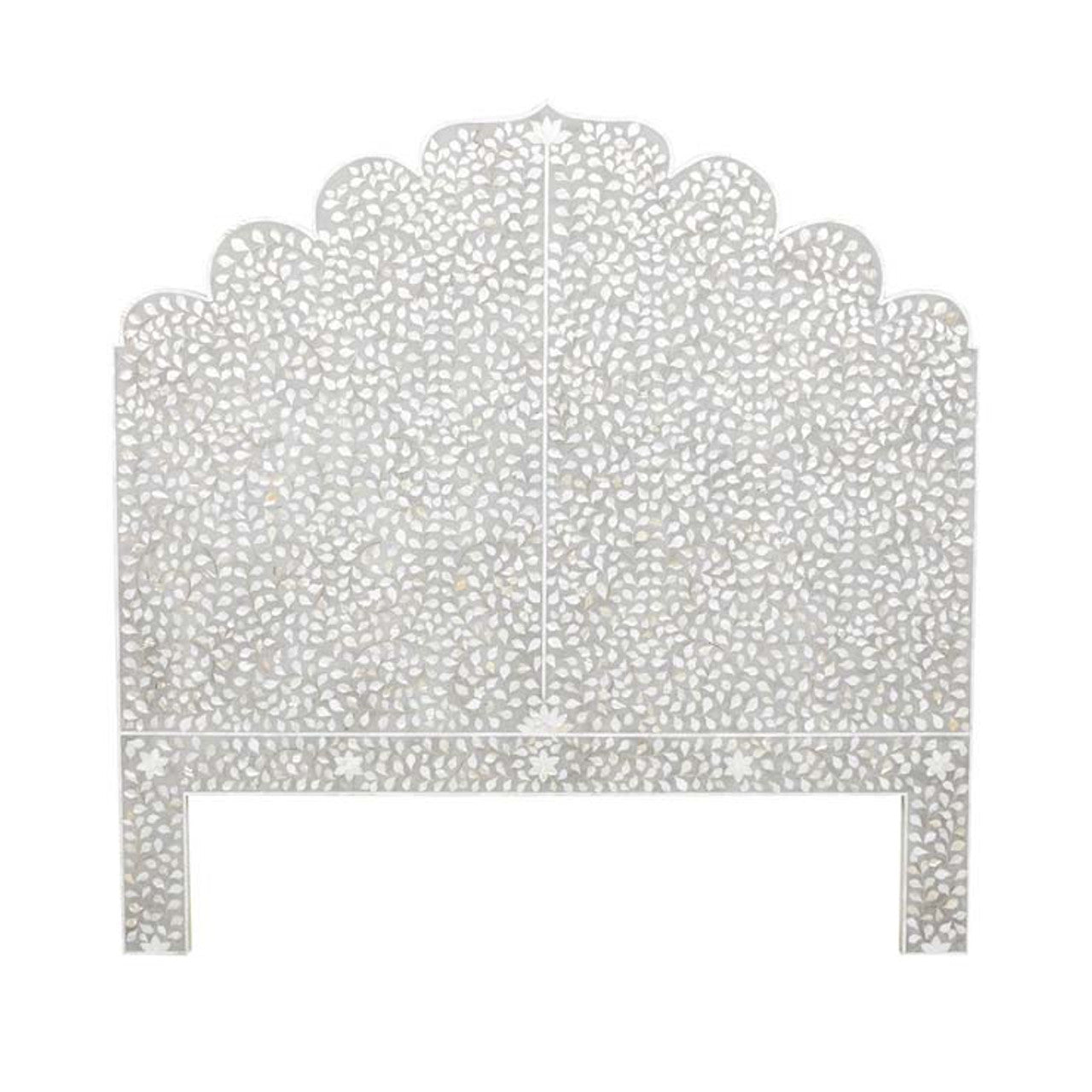 Handmade Customized Mother of Pearl Floral Pattern  Bedhead Best For Home