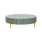 Handmade Customized Bone Inlay Round Coffee table/ Strip Pattern