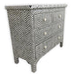 Black bone inlay Chevron chest of drawers/ Chest of 4 Drawer