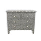 Black bone inlay Chevron chest of drawers/ Chest of 4 Drawer