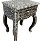 Personalized Mother of Pearl Antique Handmade Night Stand End table Furniture with Insurance