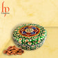 Decorative Holiday Easter Round Steel Cookie Tin/  Meenakari Cookie Tin Set of 2