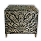 Handmade Bone Inlay Peacock Design Chest of 3 Drawers, Antique Bedroom/Living Room Storage Table
