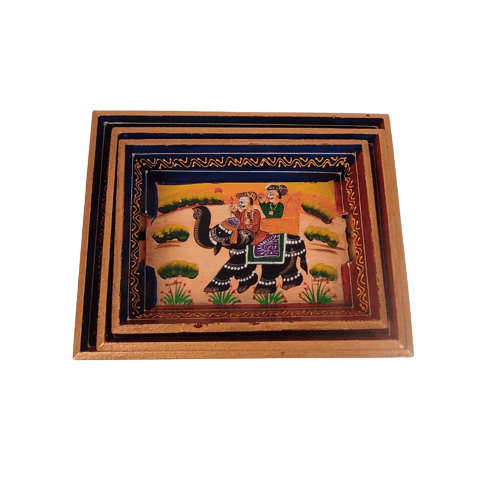 Beautiful Decorative Set of 3 Different Size Wooden Tray for Home Decor