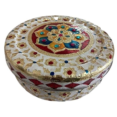 Decorative Holiday Easter Round Steel Cookie Tin/  Meenakari Cookie Tin Set of 2