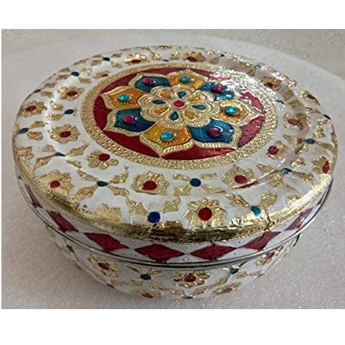 Decorative Holiday Easter Round Steel Cookie Tin/  Meenakari Cookie Tin Set of 2