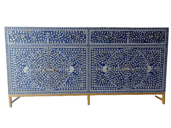 Handmade Customized Mother of Pearl Chest of 2 Drawer