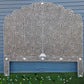Handmade Customized Mother of Pearl Floral Pattern  Bedhead
