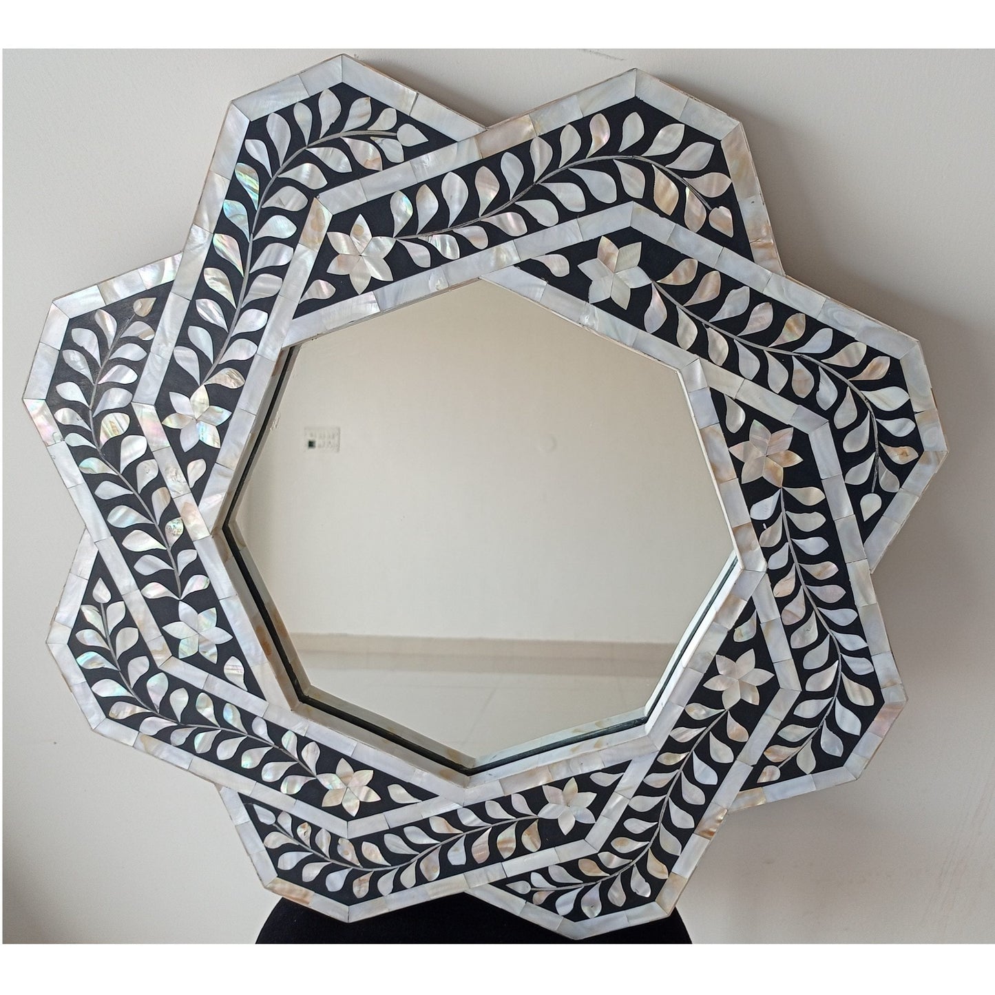 Handmade Customized Mother of Pearl Hexagonal Mirror Frame