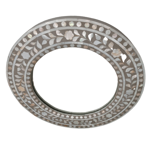Handmade Customized Mother of Pearl Round Mirror Frame