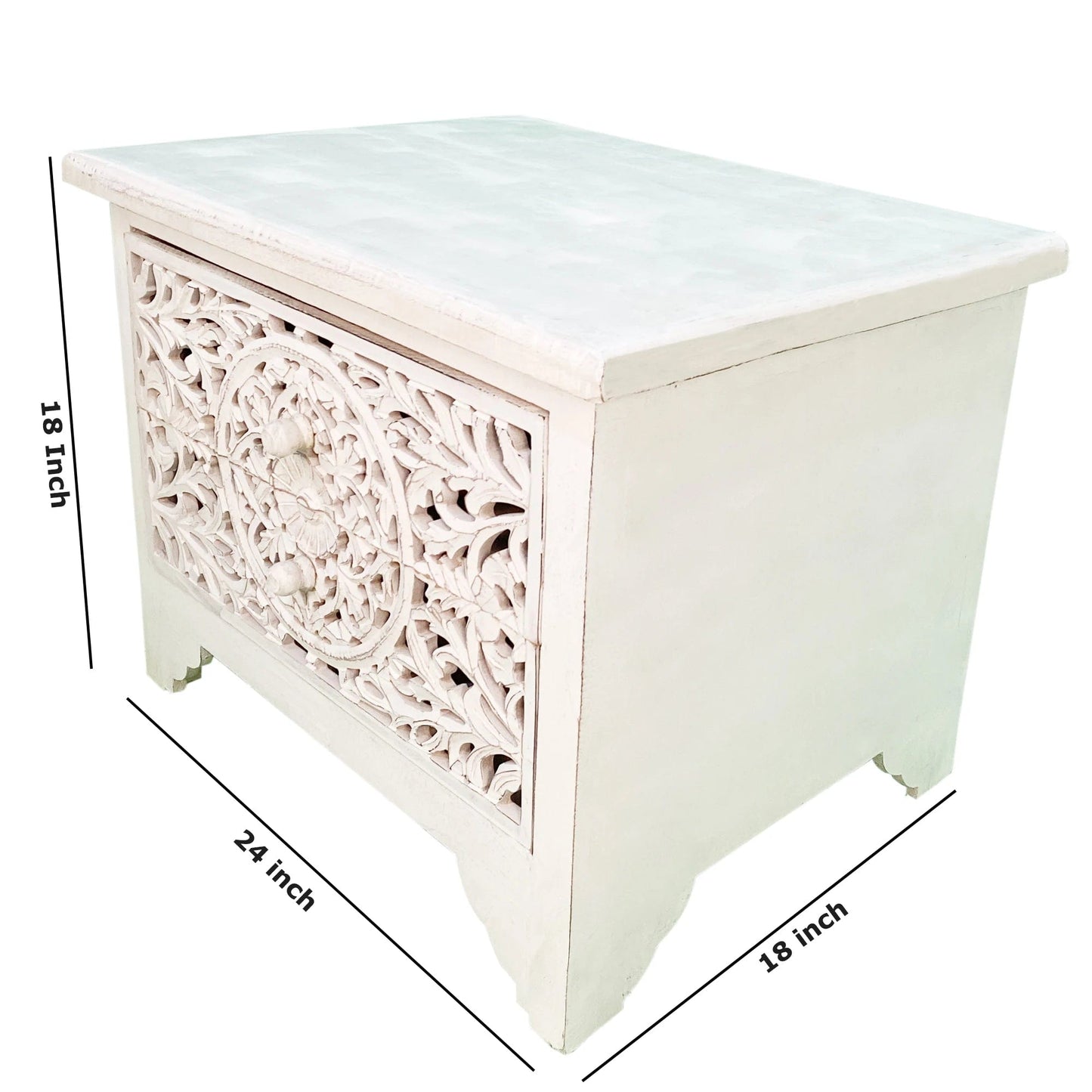 Handmade Customized Woodend  2 Drawer Bedside Table
