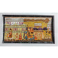 Handmade Matte Synthetic Palace View Silk Fabric Painting for Home Decor