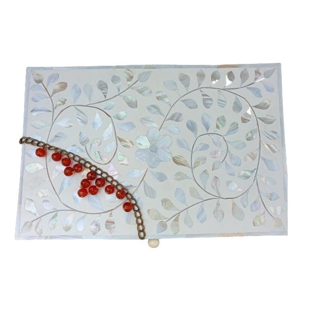 Handmade Customized Mother of Pearl Floral Pattern Jewelry Box