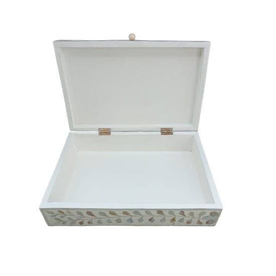 Handmade Customized Mother of Pearl Floral Pattern Jewelry Box