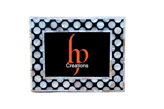 Handmade Mother of Pearl Polka Dot Photo Frame for Home Decor