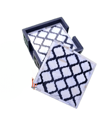 Beautifully Hand Crafted Mother of pearl Coaster Set Perfect gift for loved ones