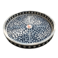 Handmade Bone Black Inlay Floral Tray Set of 2 Pieces Round Floral Tray Best Gift For Your Loved Once