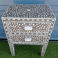Personalized Mother of Pearl Antique Handmade Night Stand End table Furniture with Insurance